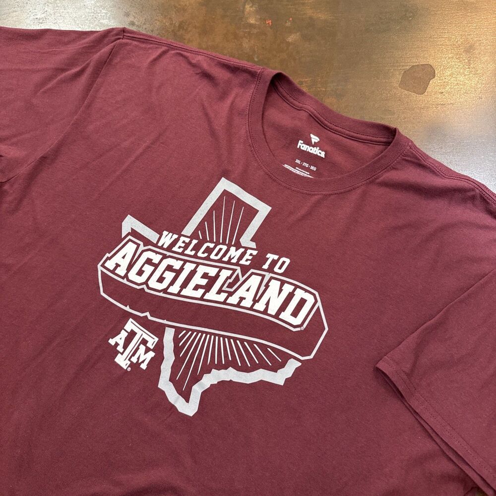 Texas A&M Aggies Fanatics Welcome To Aggieland Shirt 3XL Gig ’em College Apparel